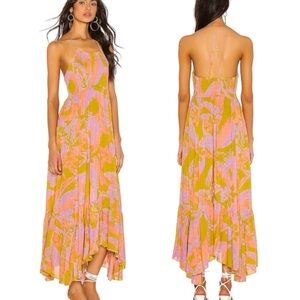 Free People Intimately Heat Wave Maxi Dress in Gold